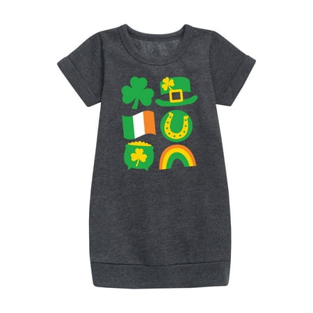 

Instant Message - St. Patricks Icon - Toddler & Youth Girls Fleece Dress