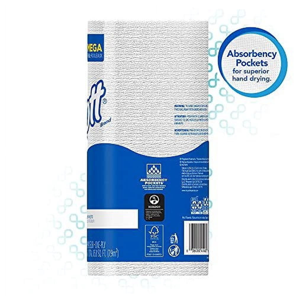 Scott 41482 Kitchen Roll Towels, 11 x 8 25/32, White, 128/Roll, 20 Rolls/Carton