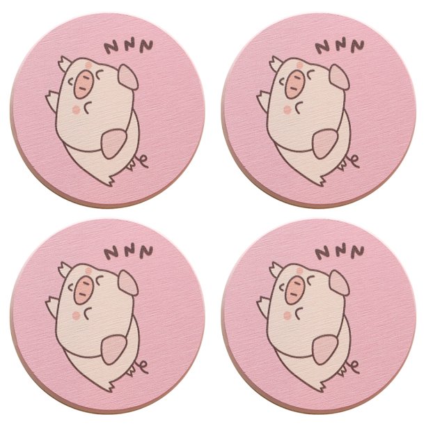 4 posavasos de barro diatomeas, almohadillas absorbentes, posavasos redondos antideslizantes de dibujos animados, mesa de comedor para el hogar, almohadillas aislantes para tazas de té