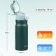 thumbnail image 3 of Konokyo Botella De Agua Aislada Con Pajita Y Asa De Transporte Frasco De Agua De Metal Al Vacío De Doble Pared De Acero Inoxidable De 18 Oz Con Tapa A Prueba De Fugas Verde Oscuro, 3 of 5