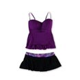 thumbnail image 2 of Profile Womens Starlet Banded Skirtini 2 Piece Bandini, Purple, 14, 2 of 2