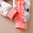 thumbnail image 5 of PatPat 2pcs All Over Cartoon Koala Print White Long-sleeve Ruffle Snap-up Baby Jumpsuit Set, 5 of 6