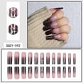 thumbnail image 5 of Square Press on Nails - Long Fake Nails, Glossy Finish, Colorful Crocodile Print, DIY Artificial False Nail Art - 24 Pcs Nail Kit with  Jelly Glue, 5 of 10