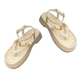 thumbnail image 2 of Sandalia de fondo grueso Forro suave Antideslizante Sandalias con estilo para mujer Sandalias para citas de verano Playa Beige 37, 2 of 8