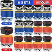 DecorX Party Supplies Compatible with Nerf Guns - 16 Sets Kids Birthday Party Favors for Blaster Gun War Party Supplies with Face Masks, Refill Darts, Tactical Glasses
