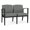 Asteroid Gray, variant on Amherst Steel Reception Waiting 2-Seat Chair / Black Steel / Navy Blue