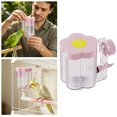 thumbnail image 2 of Automatic Bird Water Dispenser Flower Shaped Transparent Parrot Water Feeder Bottle Floating No Spill Cage Mount Bird Waterer Cage Accessories for Budgie Lovebird Conure Small Birds, 2 of 4
