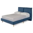 thumbnail image 4 of Cama Matrimonial Makora Zenvia Azul Tapizada en Tela Tipo Velvet (No Incluye Colchón), 4 of 8