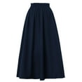 thumbnail image 5 of RUTAYY High Waist A-Line Skirt Bow Linen Flared Beach Long Skirts For Women With Pockets Solid Color Flowy Swing Skirts, 5 of 7