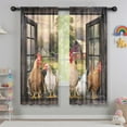 thumbnail image 5 of Rooster Kitchen Curtains, Farmhouse Country Farm Animal Rural Rustic Chicken Pattern Printed Blackout Window Drapery Treatments for Bedroom Living Room Dining Room 2 Panels, 42"x63" Inch, 5 of 5