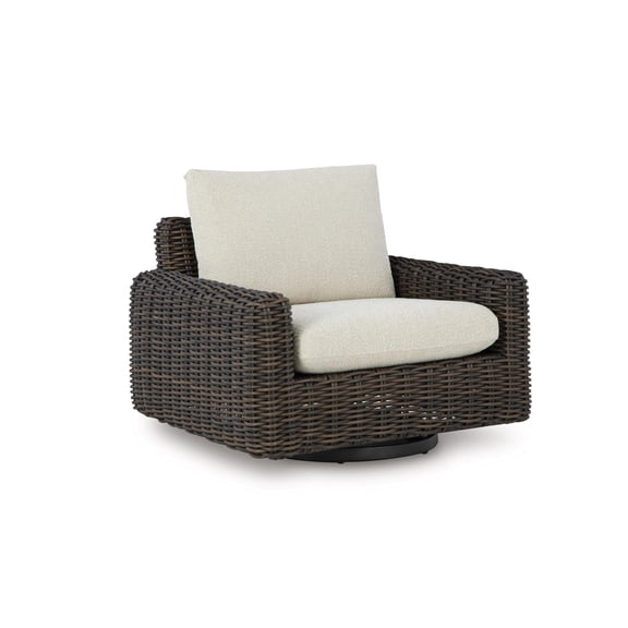 Signature Design by Ashley Kimora Brown Outdoor Swivel Lounge Chair