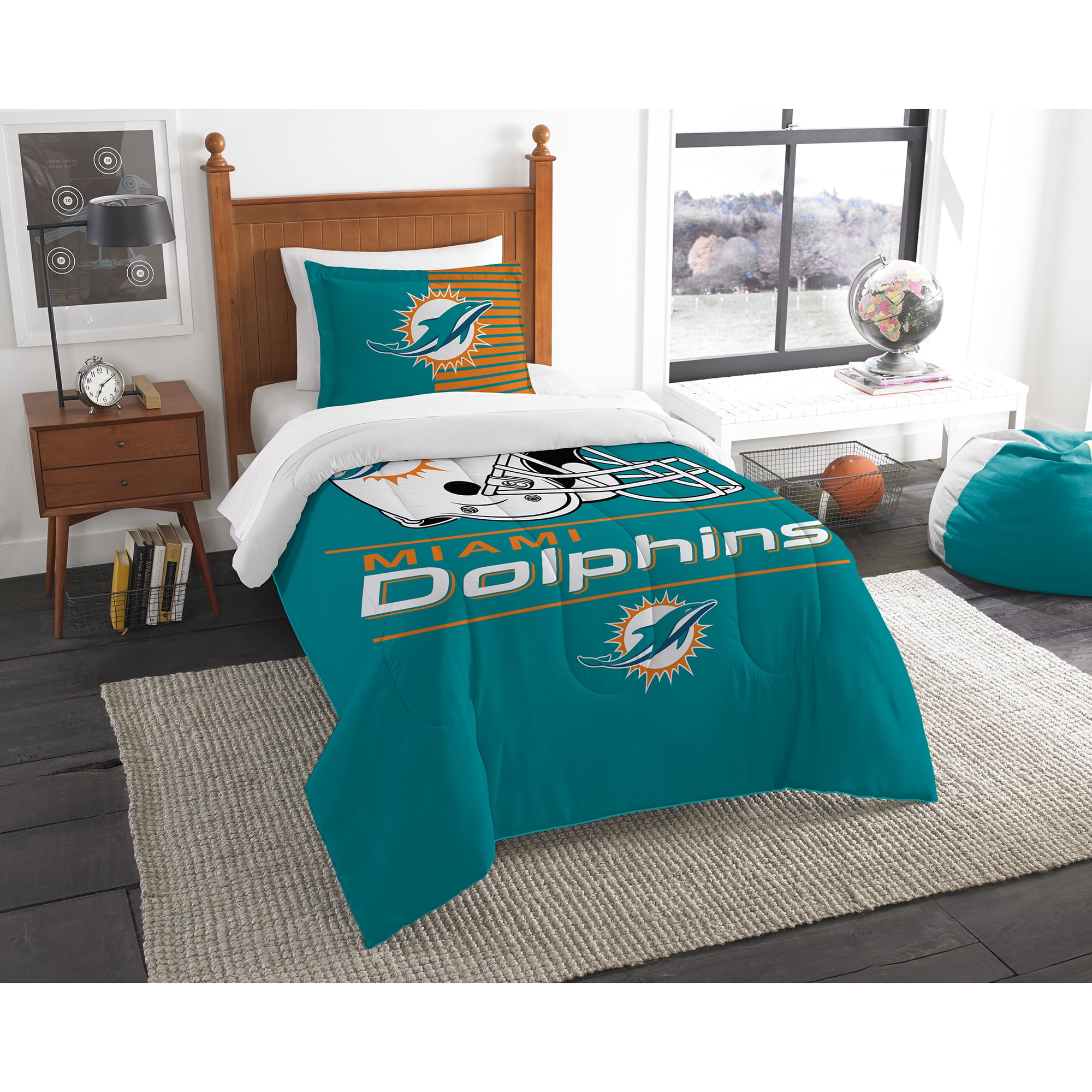 Nfl Miami Dolphins Draft Bedding Comforter Set Walmart Com