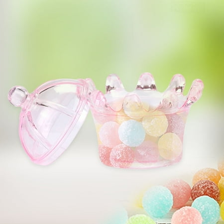 Nikou Bolsas de Regalo 12 Piezas Caja de Dulces en Forma de Corona Transparente Cajas de Chocolate de plástico para Regalo de Fiesta(1#)