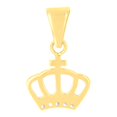 thumbnail image 2 of 10kt Yellow Gold Womens Cubic-Zirconia Crown Fashion Charm Pendant, 2 of 5