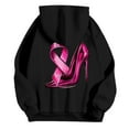 thumbnail image 7 of Women's Round Neck Hooded Sweatshirt Long Sleeved Cancer Survivor Hoodies Casual Pink Ribbon Printed Shirts Trendy Pullover Tops, 7 of 7