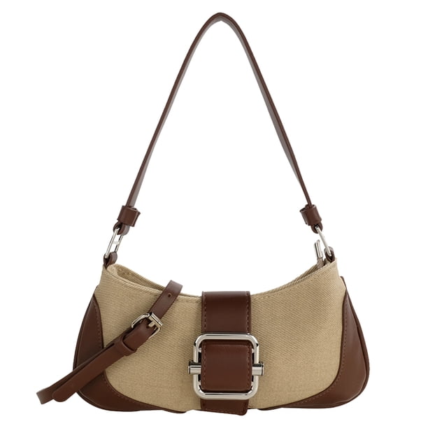 Bolso Mujer Con Costuras Vintage Bolso Mano PU Bolsos Mano A La (café)