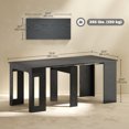 thumbnail image 3 of HOMCOM Foldable Table, Extendable Dining Table Seats up to 6 People, 3 of 10