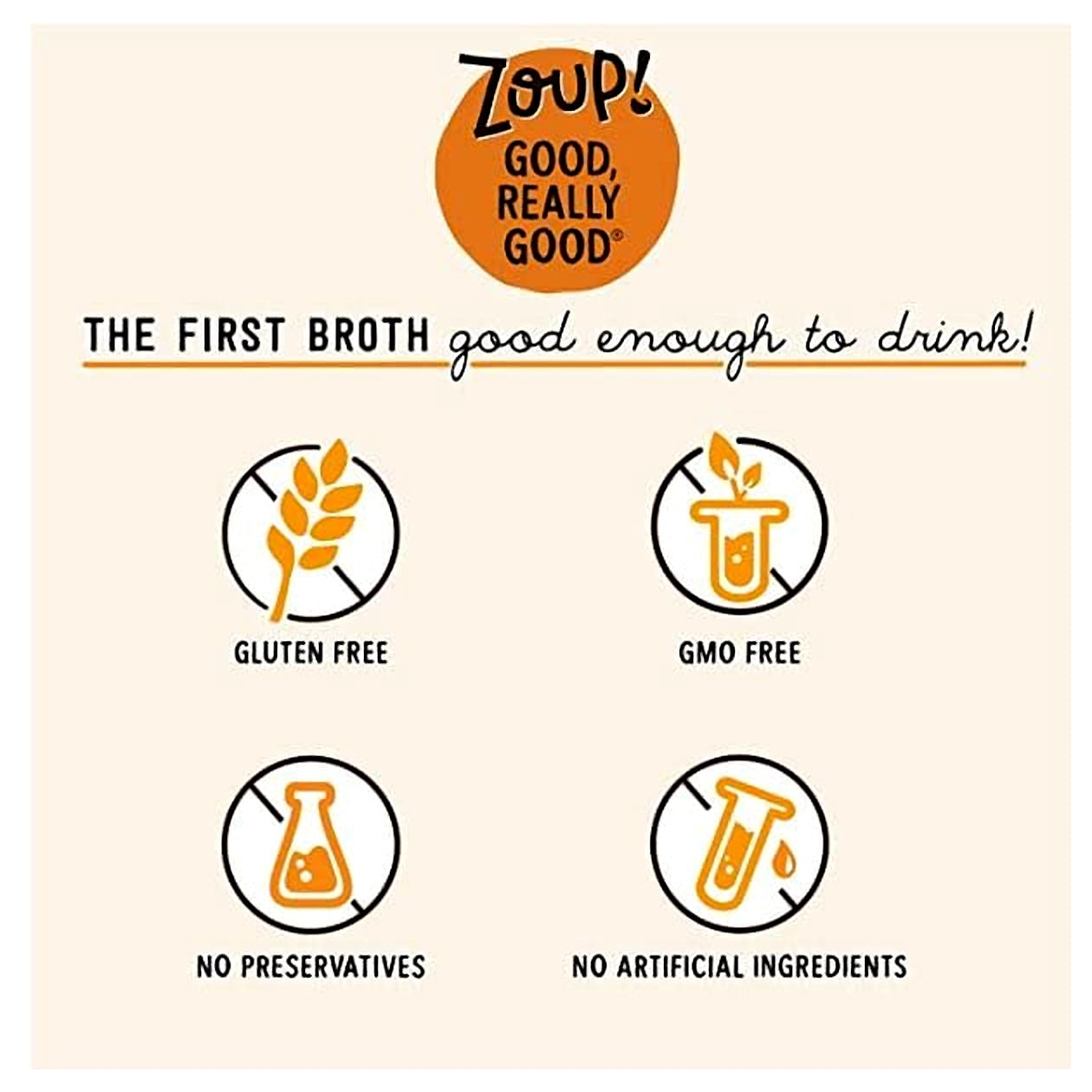 Zoup! Gluten Free, Fat Free, Non-GMO Clear Chicken Bone Broth, 2-Pack 32 fl. oz.