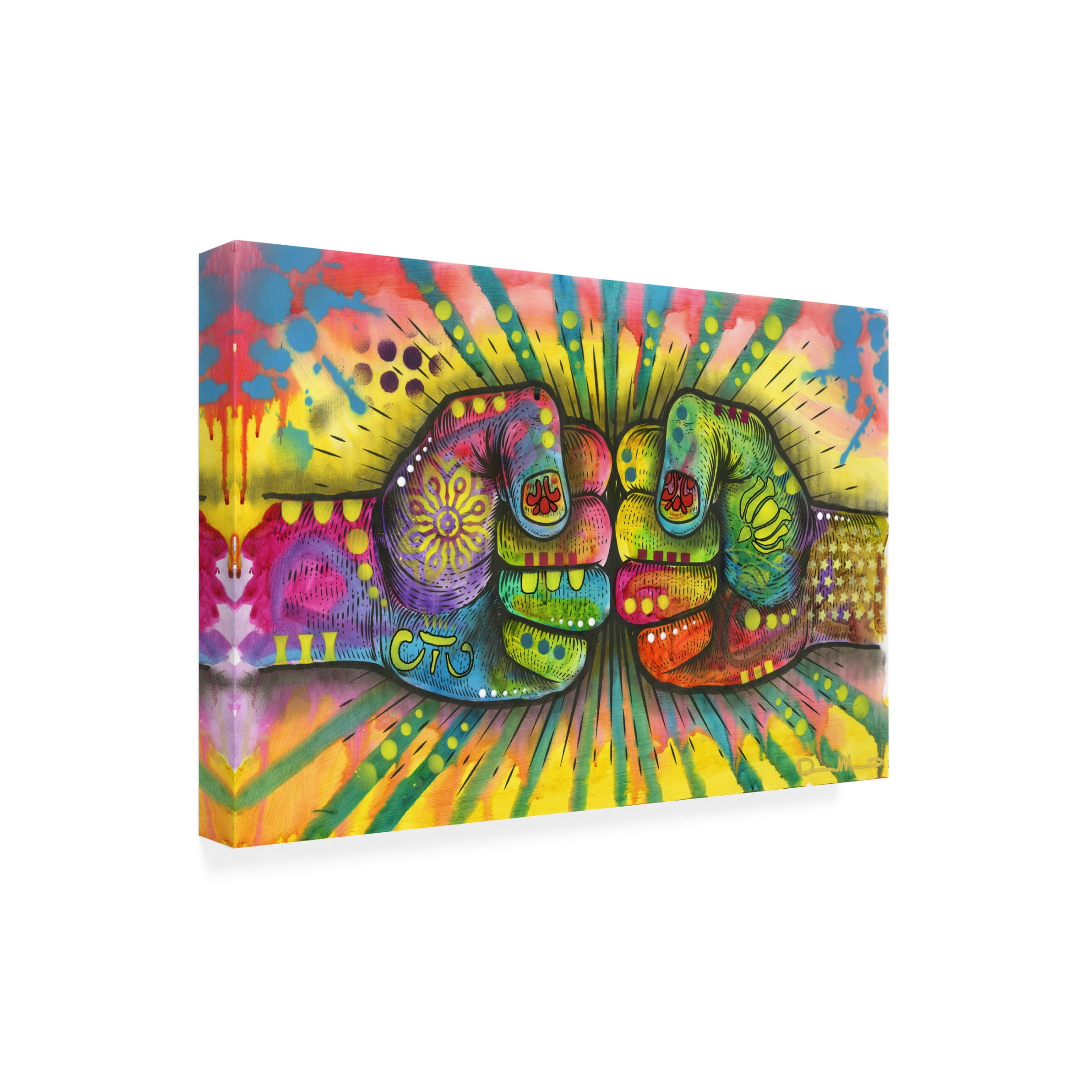 Canvas Wall Art - Dean Russo 'Power Fist Bump' Wall Art for Living Room, Bedroom, or Office Décor by Trademark Fine Art - 47 x 30 Inches