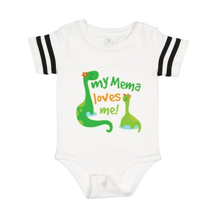 

Inktastic My Mema Loves Me Grandson Dinosaur Gift Baby Boy Bodysuit