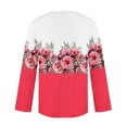 thumbnail image 5 of Rbaofujie Couples Chandails à Capuchon pour Femmes Col en V Mode Décontractée Blouse Imprimée à Boutons T-shirt Hauts Blouse Rouge Chandails pour Dames, 5 of 5