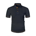 thumbnail image 2 of ohmzyzo Polo Shirts for Men Short Sleeve Collared Golf Shirts Lightweight Moisture Wicking Athletic Summer T Shirts Dark Gray L, 2 of 5