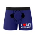 thumbnail image 5 of KHONTS Personalized Men's Funny Face Boxer Your Photo on Custom Underwear for Men I Love My Husband Dark Blue L, 5 of 6