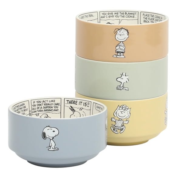 Set de 4 bowls Peanuts Snoopy de cerámica stoneware de 14 cm
