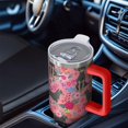 thumbnail image 6 of OBREWU Chihuahua and Flower Florals Tumbler with Handle and Lid,Chihuahua and Flower Florals 40oz Double Wall Vacuum Insulated Tumbler,Cups Gift for Women and Men, 6 of 7