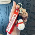 thumbnail image 3 of Christmas Santa Keychain For Christmas Couples Christmas Tree 3D Keychain With Garland Lights Glass Ornament Beach Set Beard Swinging Car Cow Hanging Decorations from Ceiling, 3 of 3