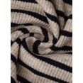 thumbnail image 5 of INSPIRE CHIC Women's Cotton Nightwear Striped Rib Cami Built-in Bra Stretchy Squared Neck Spaghetti Strap Pajama Tops S Brown with Black Stripe, 5 of 6