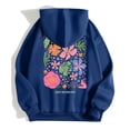 thumbnail image 4 of TINZ Chandail à Capuchon Imprimé Fleurs de Vacances/leisure & Slogan avec Cordon de Serrage Longue Veste d'Hiver Chandail en Molleton Femmes Robe Chandail à Capuchon Décontractée Tendance Femmes, 4 of 4