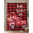 thumbnail image 4 of Fsddascl Valentines Day Shower Curtain Set - 48" x 72" Washable Bathtub Curtain with 12 Hooks, Romantic Truck Love Heart Red Black Buffalo Plaid Waterproof Fabric Stall Shower Curtains for Bathroom, 4 of 6