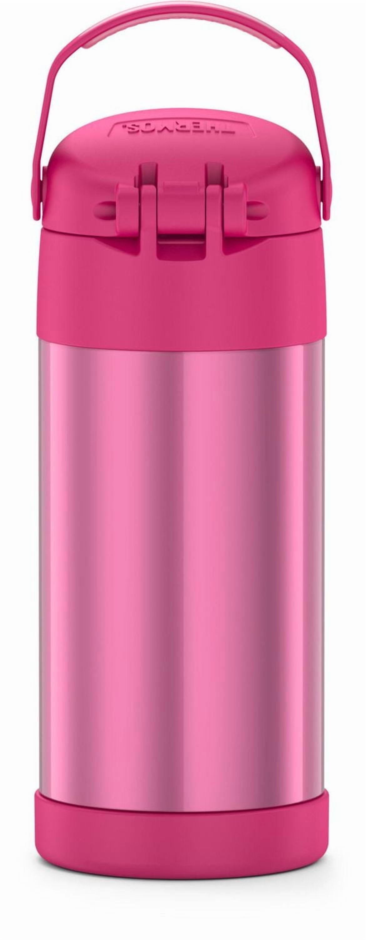Thermos Kids Vacuum Insulated Funtainer Water Bottle with Flip Up Straw, 355ml, Pink, Pink, F40123PK