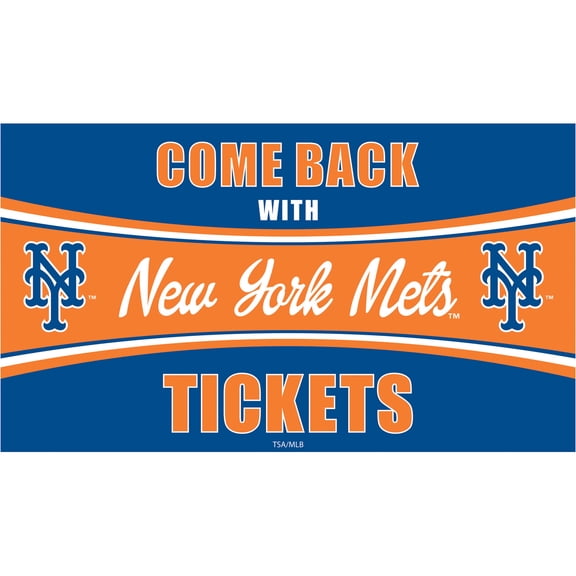 New York Mets 28" x 16" Come Back With Tickets Indoor/Outdoor Trapper Mat