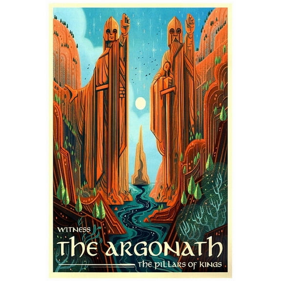 Witness the Argonath  - Lord of the Rings Poster- The Hobbit - Travel Print (8x12Inches)