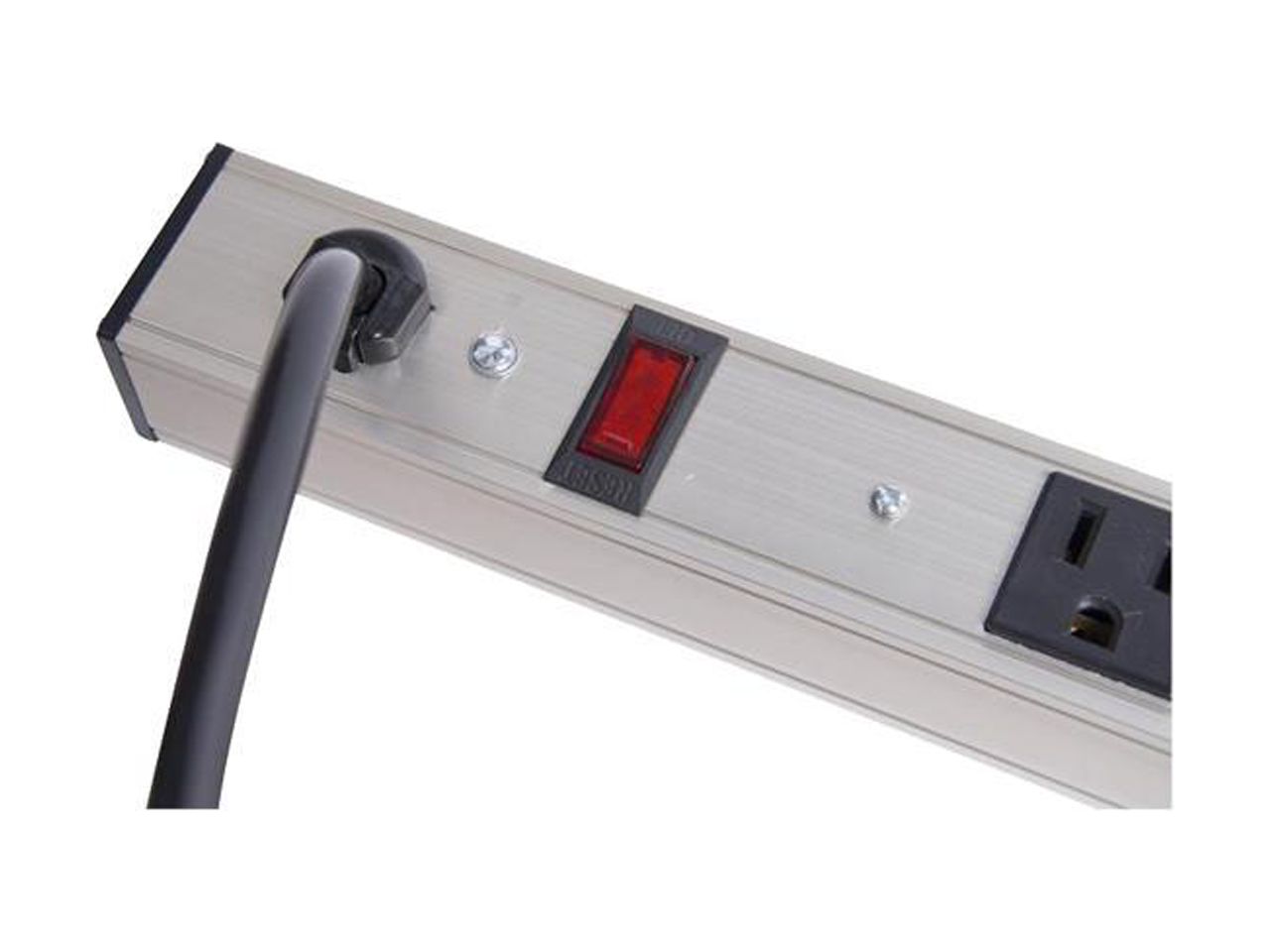 Inland 6 Outlets Aluminum Power Strip, 3.0 Feet Power Cord, Lighted Reset Switch, ETL Approved, 60 Hz / 125V / 15 Amp / 1872 Watts