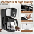 thumbnail image 4 of 12 Cup Coffee Pot Replacement for Ninja Coffee Maker CFP101 CFP201 CFP301 CFN601 CFP250A CFP300 CFP307, Glass Carafe Replacement with Brew-Through Lid, with Sturdy Handle, 4 of 6