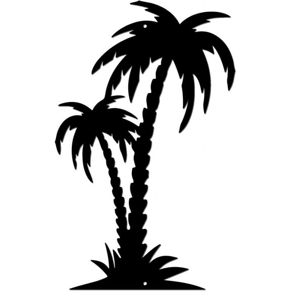 Metal Coconut Tree Wall Decor Palm Tree Wall Art Black Tropical Trees Sculptures Wall Art Decor Hanging Wall Sign for Above The Bed Living Room Home Garden Supplies 9.8x15.7Inch DIY
