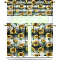 Sunflower Kitchen Curtains Valances and Tiers Set for Windows, Vintage Bathroom Window Curtain Valance 3 Piece Sets,Kitchen Decor for Living Room,54''x 36''