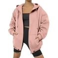 thumbnail image 4 of Automne Jacket Automne Sweat-Shirts For Femmes Zip jusqu'à Sweat-Shirt Décontracté Cordon Jacket avec Poches Coat Vestes For Femmes avec Capuche sur Clearance, 4 of 8