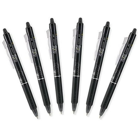 Pilot FriXion Clicker 0.7mm, Erasable Gel Pens, Fine Point, Black Ink, Pack Of