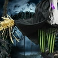 thumbnail image 4 of TheFound Voice Control Hanging Witch Halloween Hanging Witch Riding Broom with Glowing Eyes for Halloween Yard Garden Tree Decorations, 4 of 5