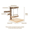 thumbnail image 5 of Mesa de soporte,Parque infantil de madera natural para loros,Accesorios para jaulas de juguetes activos para pájaros,Plataformas de soporte para loros, periquitos y canarios, 5 of 5