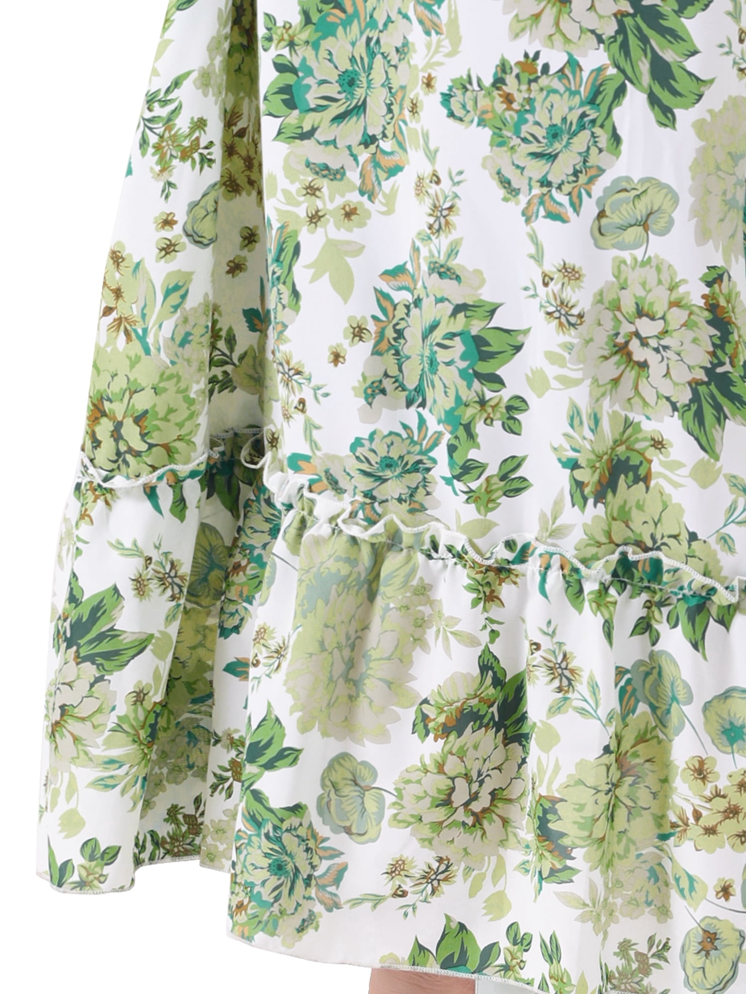 DARING DIVA Women's Plus Size Short Sleeve Square Neck Maxi Floral Dress 3X Green