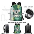 thumbnail image 4 of Jeiento Koala School Backpack Set for Boys 4Pcs Kids Backpacks with Lunch Box Pencil Case and Water Bottle Holder Green Leaves Girls Bookbag Sets for Elementary Middle School Bags Daypack, 4 of 7