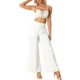 thumbnail image 2 of INSPIRE CHIC Women's Casual High Waist Drawstring Elastic with Pocket Wide Leg Pants, 2 of 5