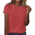 thumbnail image 1 of Blusas para las Mujeres Casual Impreso Cuello Redondo Suéter Manga Corta Blusa, Ligero Casual Top, 1 of 4