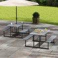 thumbnail image 4 of Costway Picnic Table Bench Set for 2-4 People Outdoor Rectangular Camping Dining Table Gray, 4 of 10