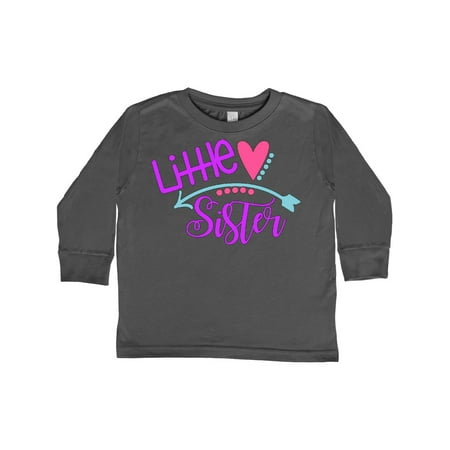

Inktastic Little Sister Heart and Arrow Gift Toddler Toddler Girl Long Sleeve T-Shirt